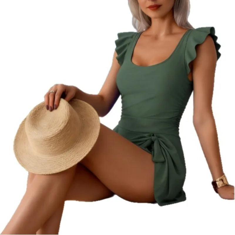 2026 New Womens Swimsuit Skirted Conservative Bathing Suit for Sports and Hot Spring